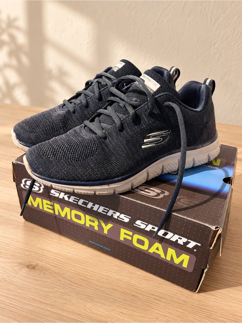 Skechers Track Front Runner Men’s 11 Navy Gray Memory Foam Athletic Sneakers